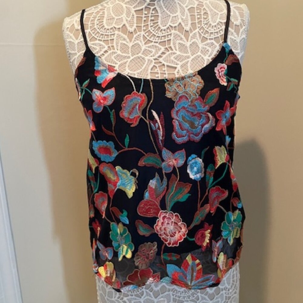 Elegant Cynthia Rowley Med Black Multi Top